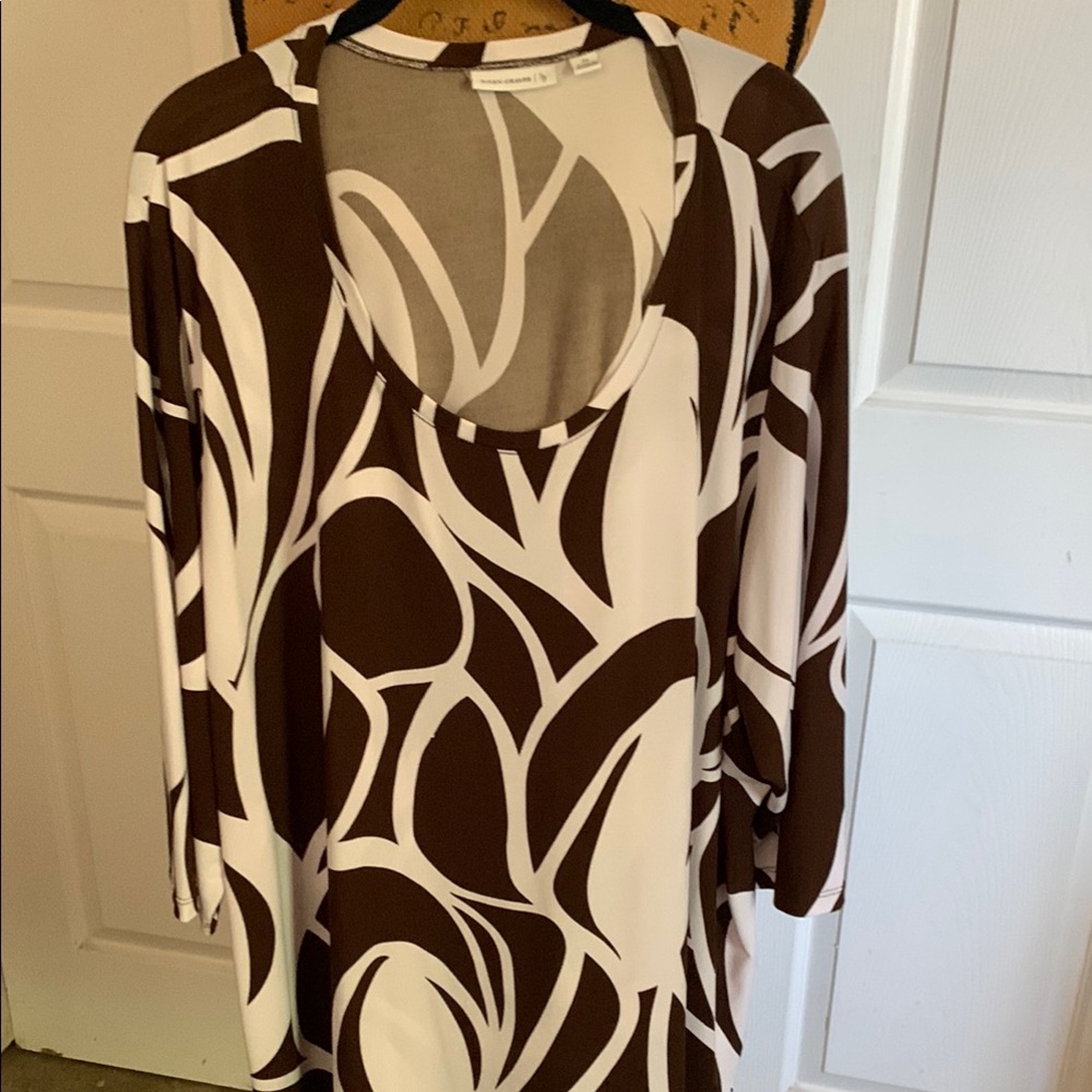 Susan Graver Brown and White Women's Top